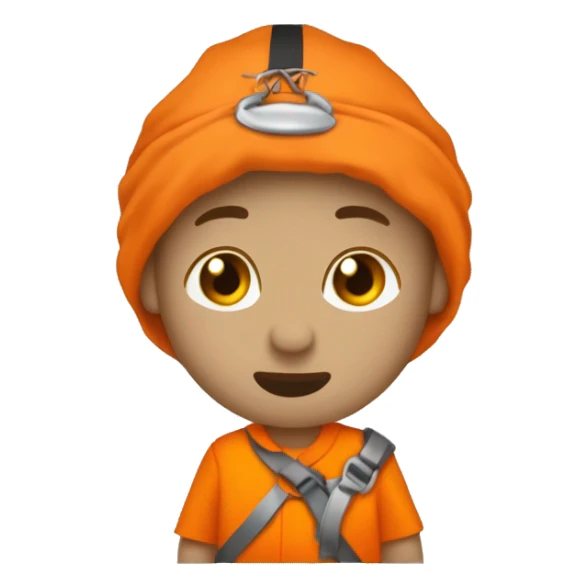 Prisionero vestido con mono naranja en la carcel sticker