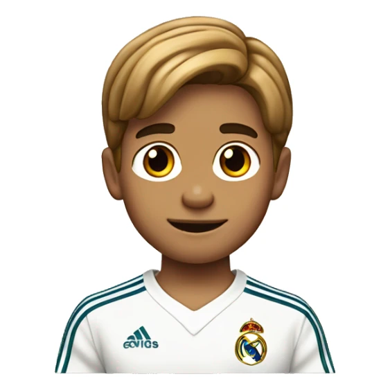 niño Del Real Madrid con 5 años pelo lacio cabello castaño rubio  sticker