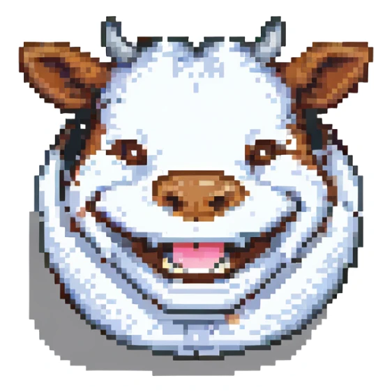 cow smiling widely showing big teeth sticker
