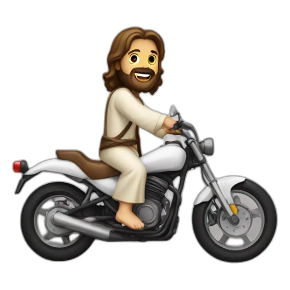 Jesus christ on a motorbike sticker