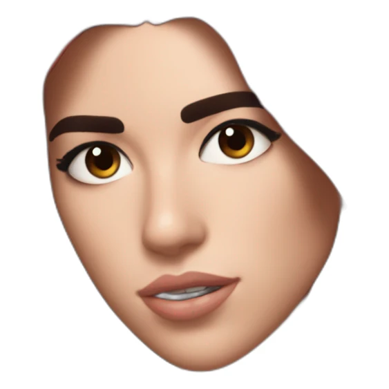 Dua Lipa with red hair sticker