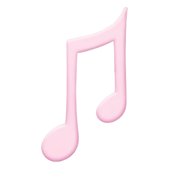 Pale pink music note with pale pink heart  sticker