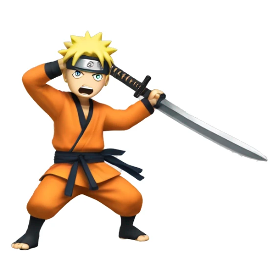 Naruto Uzumaki Throwing a sword sticker