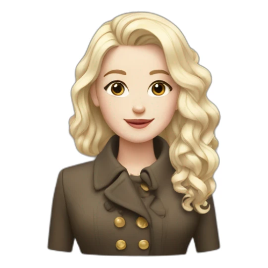 rich white girl ; blach hair ; fancy coat sticker