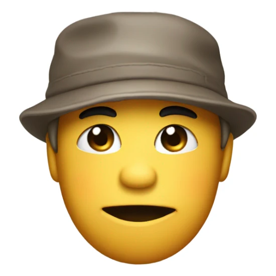 Emoji with backwards hat one raised eyebrow biting their lip and scratching their chin sticker