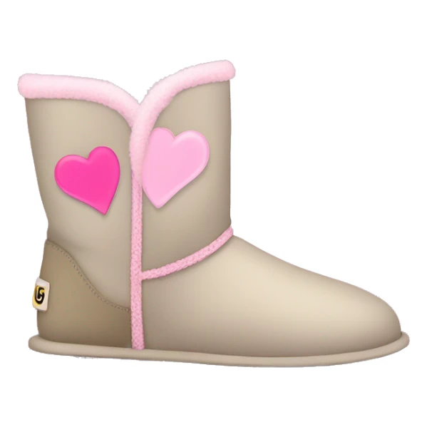 low cut ugg boots with pink hearts  sticker