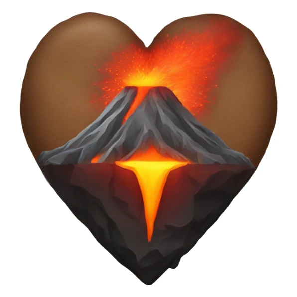 heart volcano  sticker