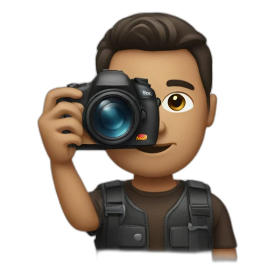 Photographer with dark brown hair sticker