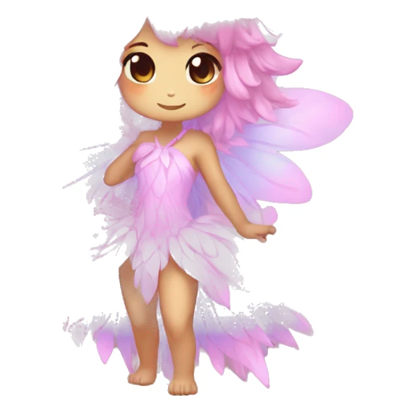 Anthro Shiny Pastel Pink Anime Chibi Fairy Fakémon Fur Sona sticker