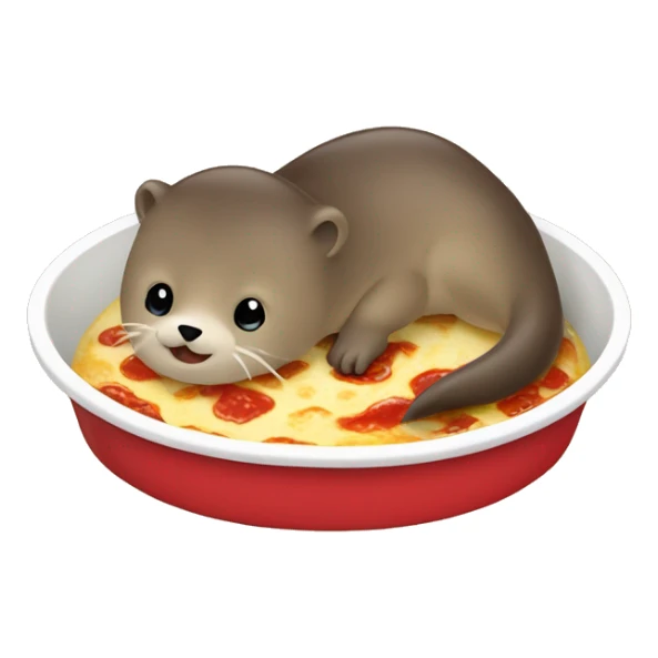 Loutre entrain de manger une lasagne sticker