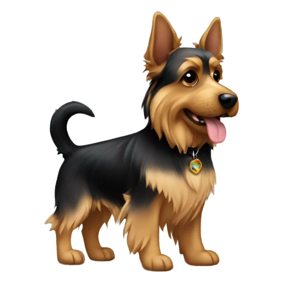 Yorkie and German shepherd standing next to each other sticker