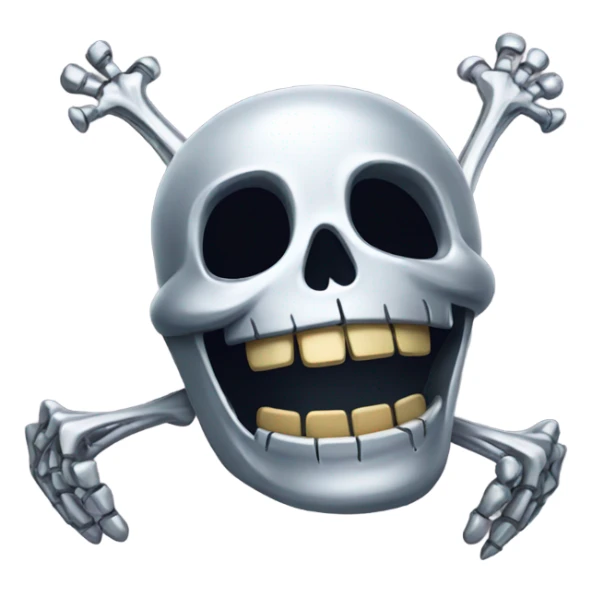 Laughing Skeleton made out of chrome  sticker