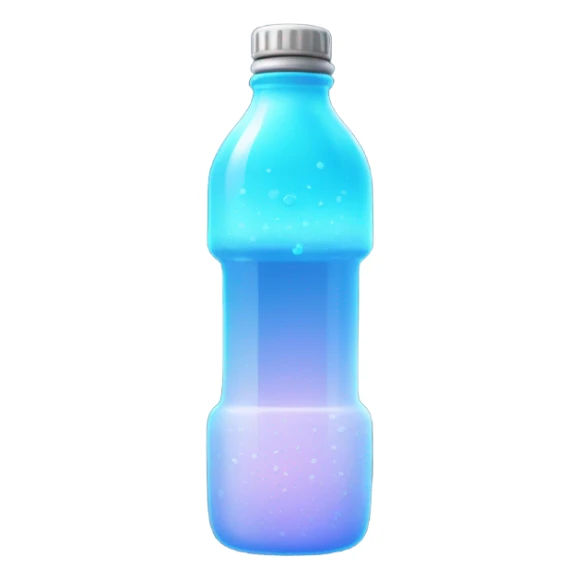 A glowing water bottle with droplets. sticker