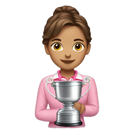 Preppy girl with brown hair and pink Stanley cup sticker