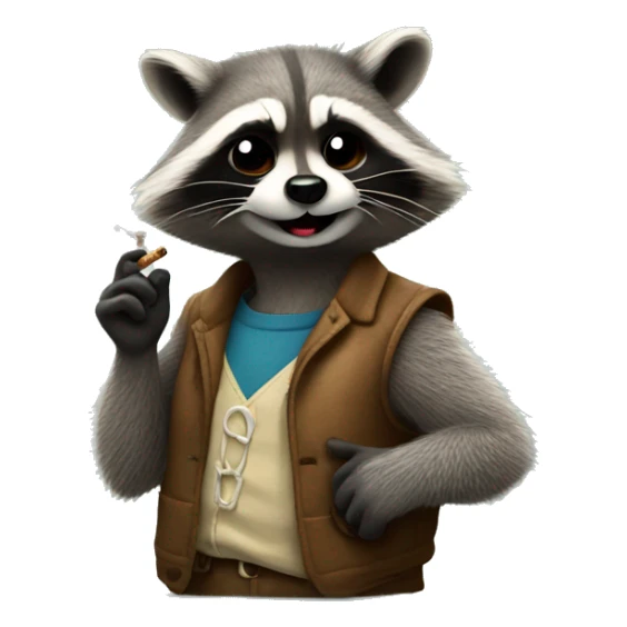 Sassy raccoon smoking  sticker