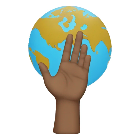 hand on top of the world sticker