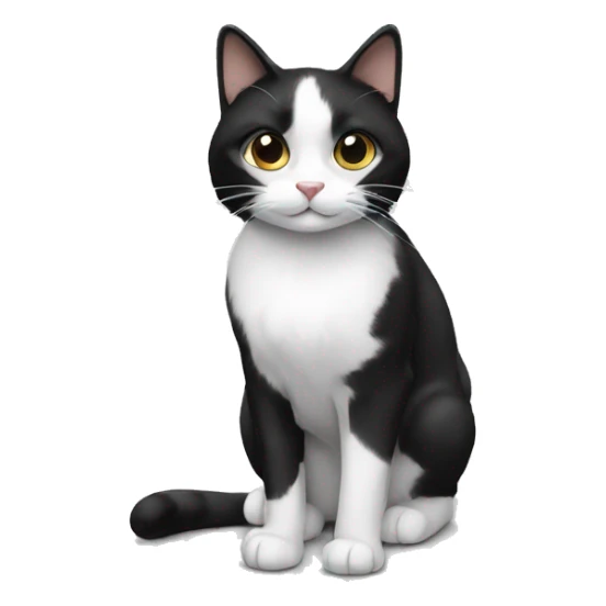 black and white cat with brunette sticker
