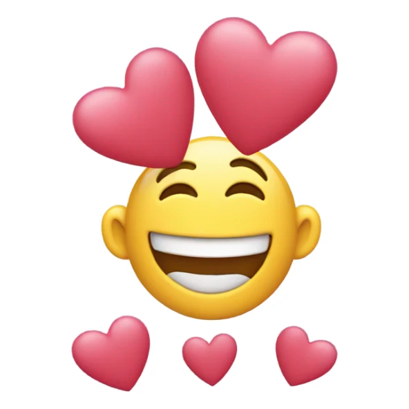 Happy face with hearts coming out of ears sticker