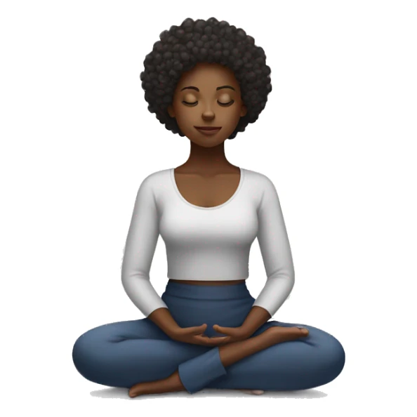 Black girl with curly hair meditating  sticker