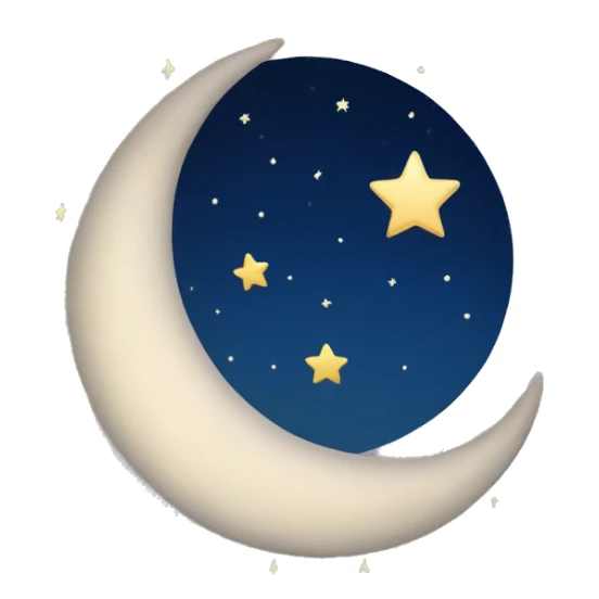 Crescent moon with stars around it  sticker