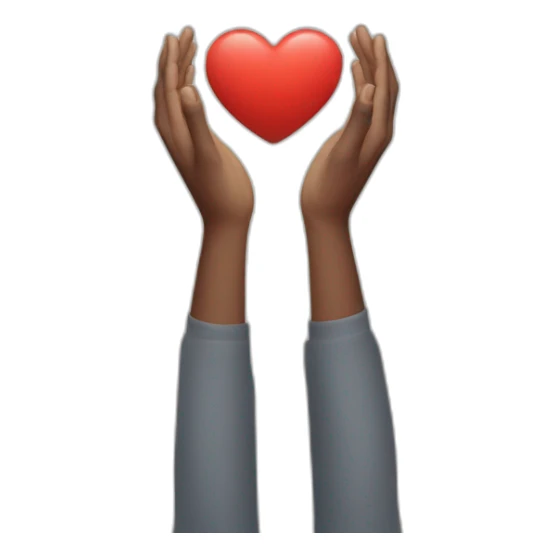 person holding arms over head with the arms bended to make a heart sticker