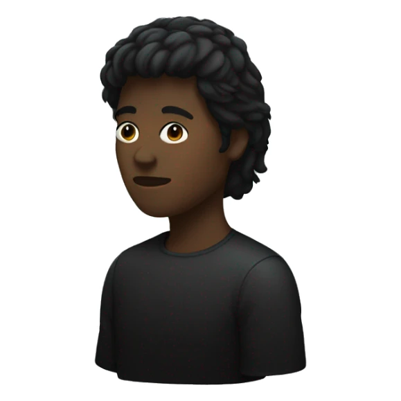 dark coloured silhouette with short hair and a mullet sticker