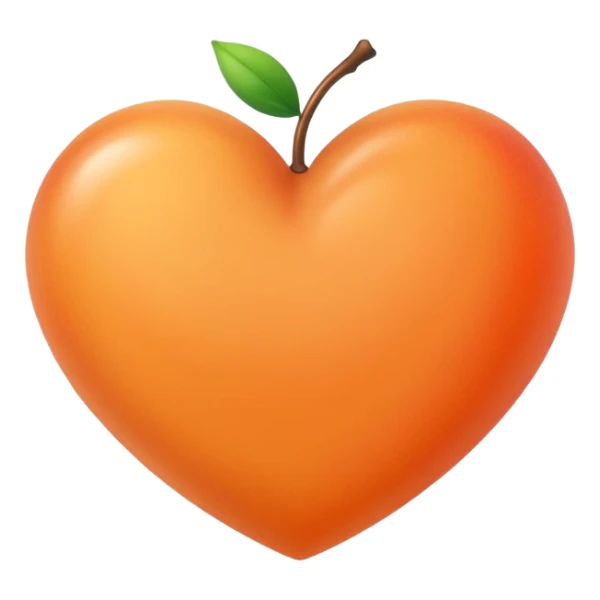 heart emoji of appricot color sticker