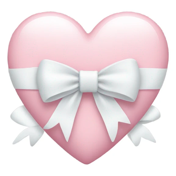 Pastel pink heart with white bow sticker