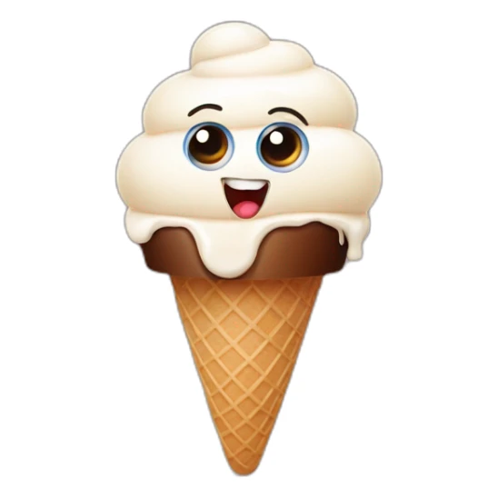 ice cream with eyes eating another ice cream that is terrified sticker