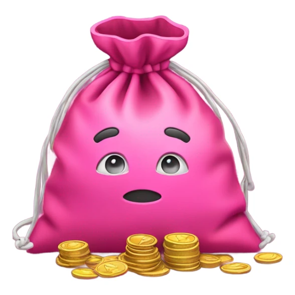 Pink bag of money  sticker