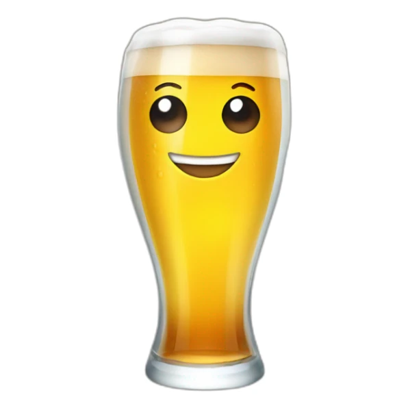 Smiling cute glass of beer emoji with eyes sticker