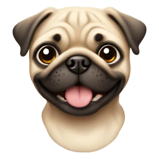 Cute beige male pug smiling sticker