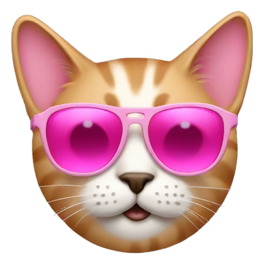 Cat with sunglasses but pink sticker