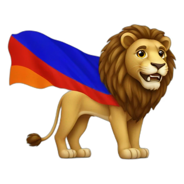 lion with an armenian flag sticker