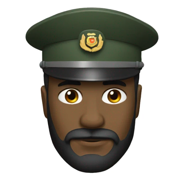 Militar boina negra y barba corta sticker