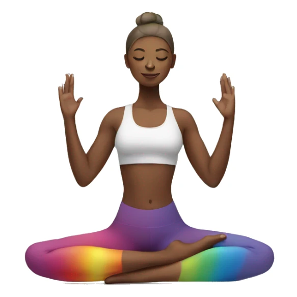 Yoga woman with rainbow  sticker