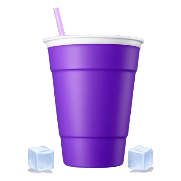Styrofoam double cup with purple drink on the top and ice cubes in it sticker