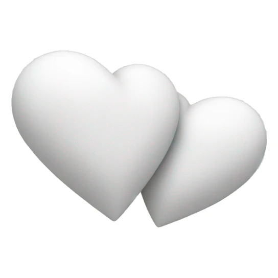 two white hearts one above the other one big one small sticker
