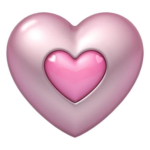 platinum heart with one mini pink heart inside of it  sticker