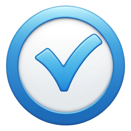 verified blue tick emoji, Instagram verification badge style, clean, modern, blue checkmark inside a circle, simple and recognizable sticker