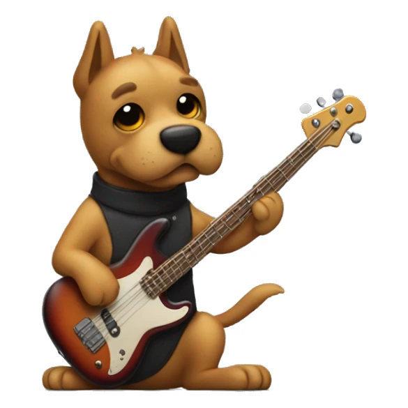 Dog playing bass guitar  sticker