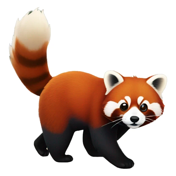 red panda walking on the street sticker