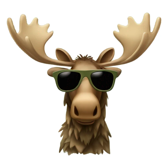 Moose in sunglasses and camouflage  sticker