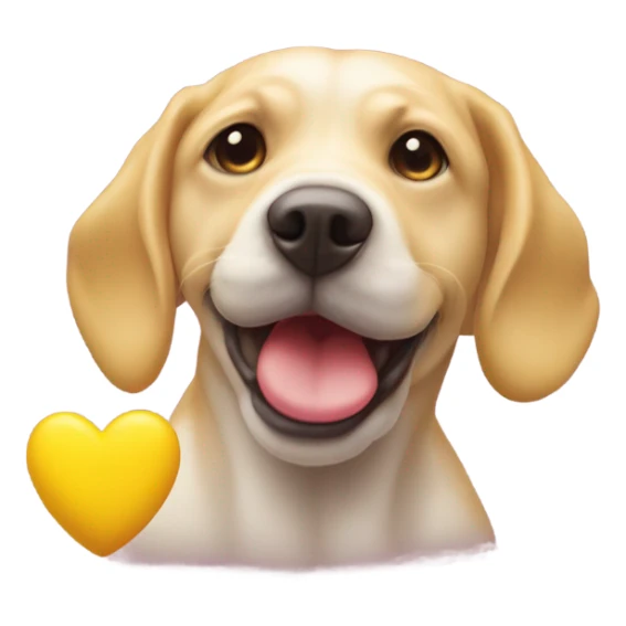 a kissy emoji sucking on a yellow colored bone sticker