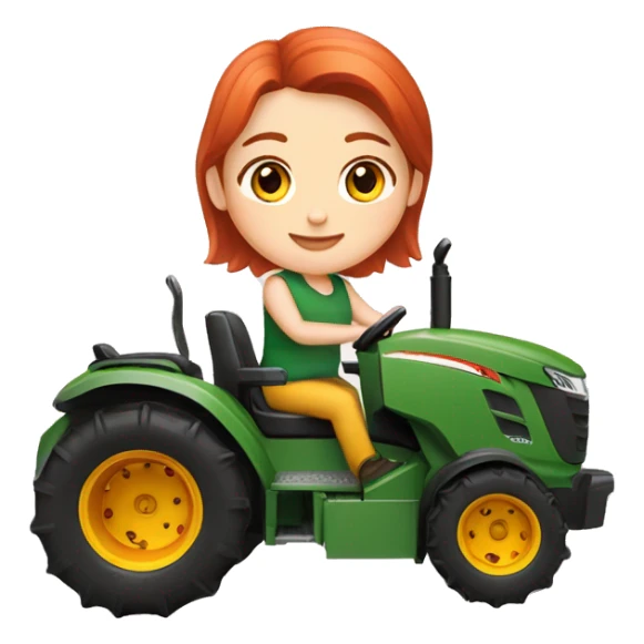 Fendt mit hopperla in dem ein mädchen mit roten Haaren sitzt sticker