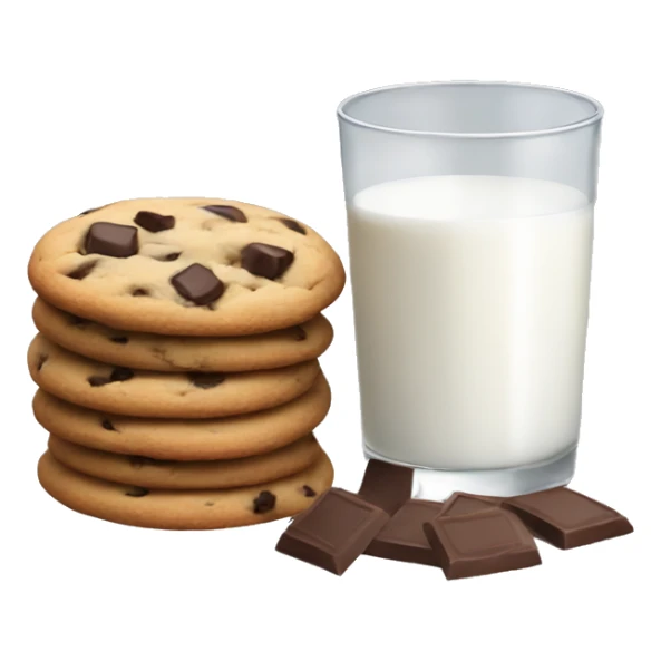 A glass of milk and chocolate chips cookies  sticker