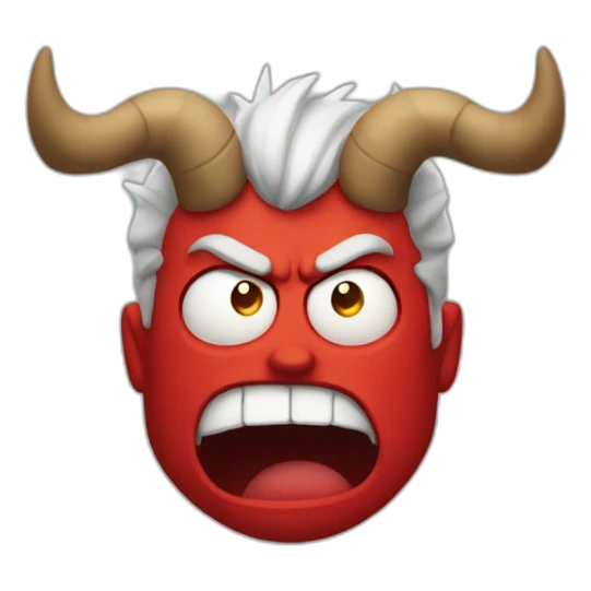 guy with horns very angry and red skin sticker