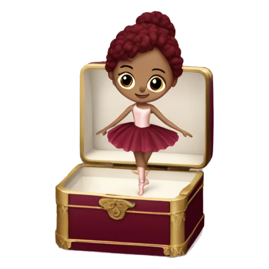 burgundy music box with ballerina sticker