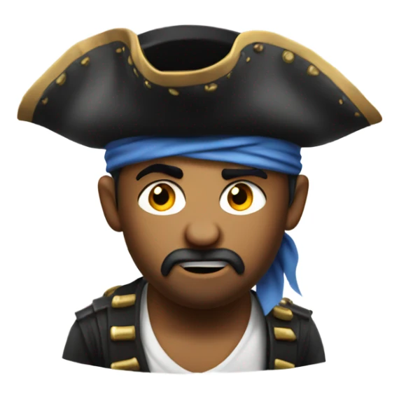 Pirate rolling eyes on the way to holiday sticker