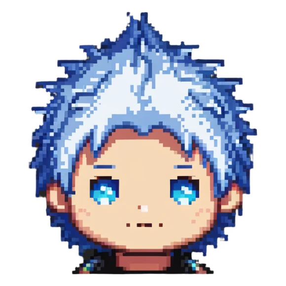 cool chibi male face with spiky hair sticker